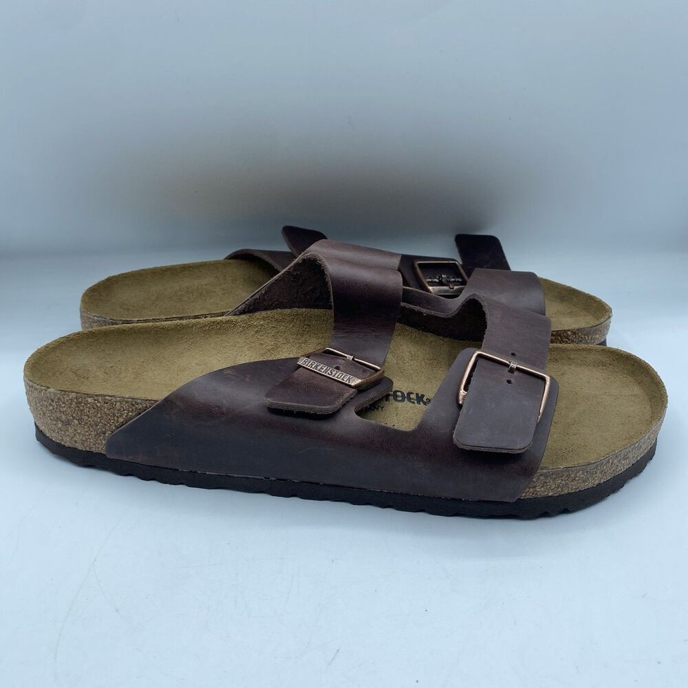 Birkenstock Arizona Sandals US 13 EU 46 Brown Brown Leather Buckle Boho NWOB - Picture 8 of 13